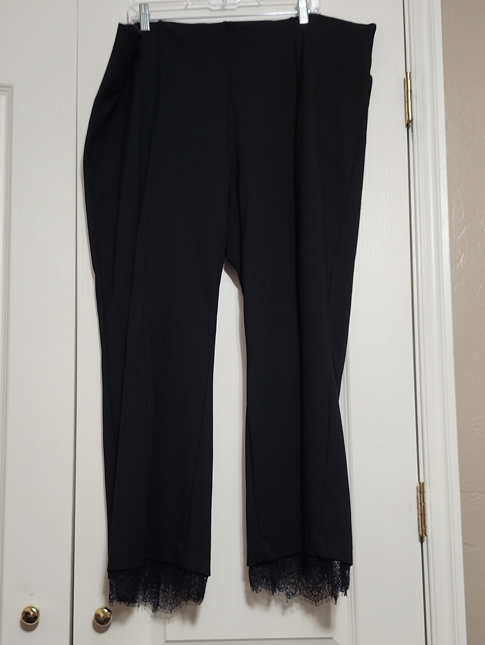NYGuard Black Lace-Hem Women’s Pants Control Top